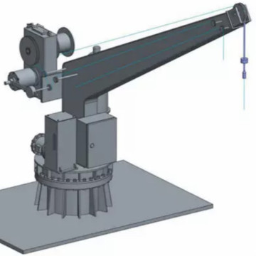 Grue marine de pivotement de bras simple pour le bateau de sauvetage rapide